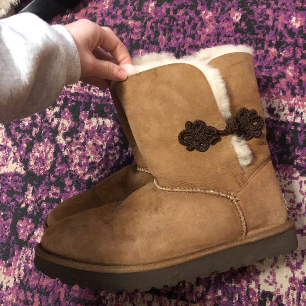 UGG Chestnut Suede Shearling Short Boots